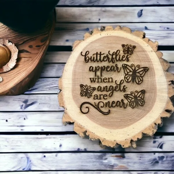 8.5 inch Memorial on Natural Wood 