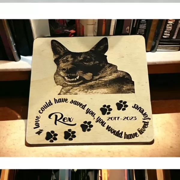 Wood Memorial with Picture 